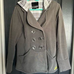 FOX Gray Double-Breasted Hoodie